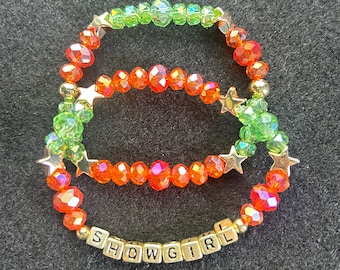 Pulseras de la amistad Showgirl (juego de 2) Naranja brillante