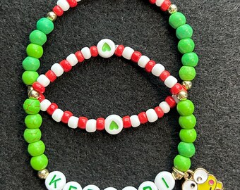 Pulseras de la amistad Keroppi (juego de 2) con dije de Hello Kitty y sus amigos