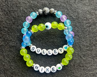 Pulseras de la amistad Mike & Sulley (juego de 2) inspiradas en Monsters, Inc.