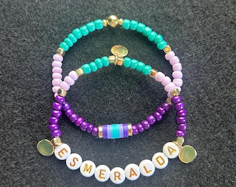 Pulseras de la amistad Esmeralda (juego de 2) inspiradas en El jorobado de Notre Dame