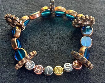 Pulsera de la amistad Steampunk, personalizada