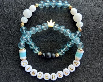 Pulseras de la amistad de Cenicienta (juego de 2) inspiradas en el clásico de Disney.