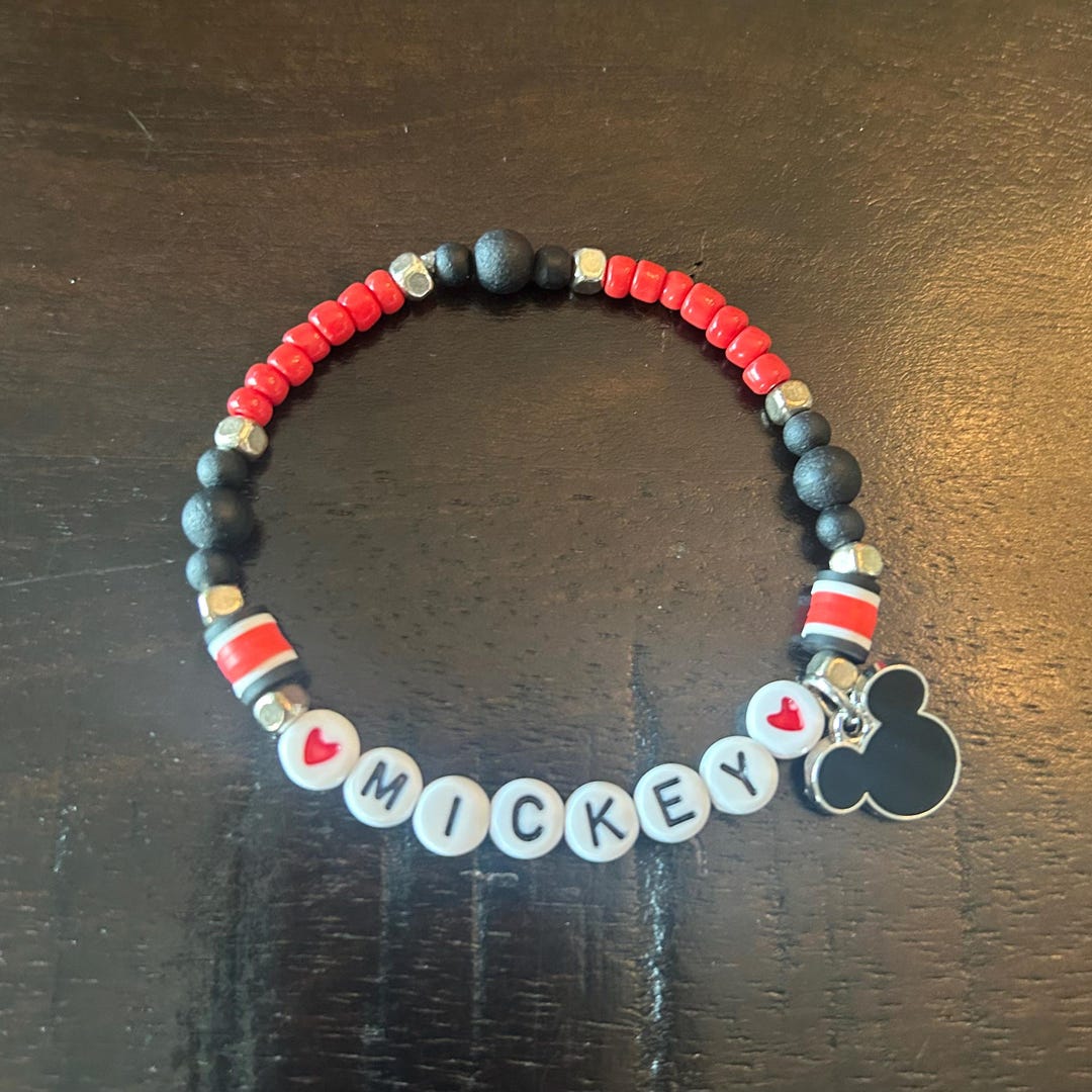 Mickey Mouse Friendship Bracelet With Mickey Logo Charm Etsy