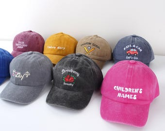 Czapka dziecięca, haftowany tekst na zamówienie, czapka baseballowa z logo, spersonalizowana czapka z imieniem dziecka, spersonalizowany kapelusz letni, czapka dziecięca, prezenty na imprezę, prezent dla dziewczynki/chłopca
