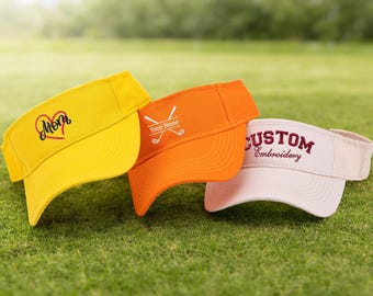 Stickerei Text Visier Hut, Personalisierte Damen Visor Strand Urlaub, Junggesellenabschied Benutzerdefinierte Golf Geschenk Minimalistische Sportkappe Sonnenhut