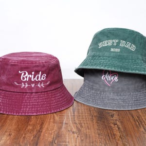 Custom Bucket Hats, Personalized Text/Logo Embroidered hat,Vintage Sun Hat,Bachelorette Party Gift,Summer hat,Vacation Travel,Custom Hats