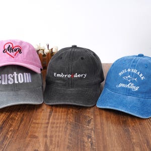 Custom 3D Text/Logo Embroidered Hat, Personalized Vintage Baseball Hat, Gift For New Dad Mom, For Bride, Sorority hat,Bachelorette Party Hat