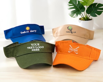 Custom Embroidered Tennis Visor With Name Personalized Womens Visor Baseball Visor Pickleball Visor Golf Visor Sports Visor Custom Gifts