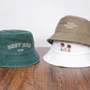 Custom Bucket hat Embroidered，Personalization Text/Logo Hat,Custom Hats for Vacation Travel Beach，Bachelorette Party Gift,Summer Bucket Hat