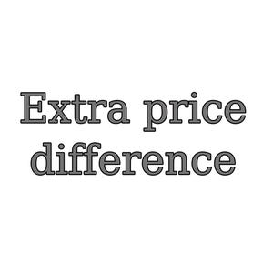 Pode incluir: Texto "Extra price difference" em fonte cinza escura sobre fundo branco. A fonte é em negrito e o texto está centralizado. A imagem é simples e limpa.