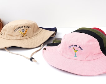 Cappello Da Pescatore Per Bambini Con Testo Personalizzato, Cappello Da Sole Con Tesa Da Secchio Per - Foto 2