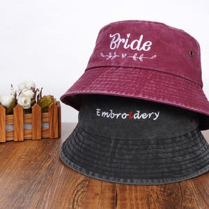Custom Embroidered Bucket Hat,Personalized Vintage Logo Hat,Outdoor hat,Custom Gift for Trip, Bachelorette Party Gift,Sun hat,Camping hat