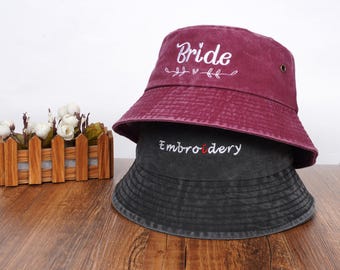 Custom Embroidered Bucket Hat,Personalized Vintage Logo Hat,Outdoor hat,Custom Gift for Trip, Bachelorette Party Gift,Sun hat,Camping hat