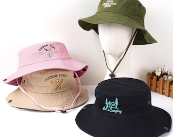 Custom Text Embroidered Bucket Hat,Personalized Sun hat,Logo hats,Outdoor hat,Hiking hat,Bachelorette Party,Summer hat Custom Gift for Trip