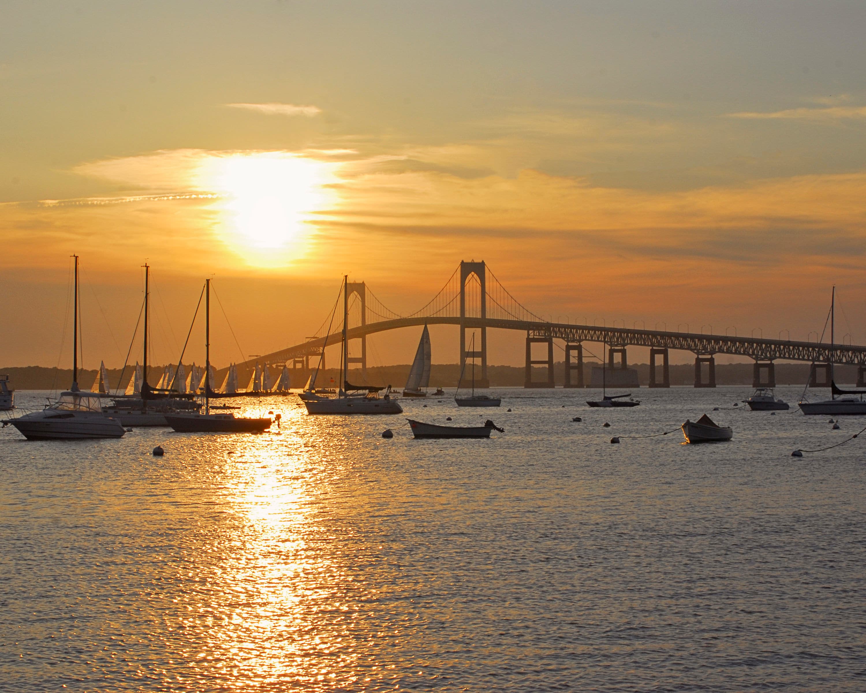 Newport RI Bridge Sunset Pictures Jamestown Bridge Summer Etsy