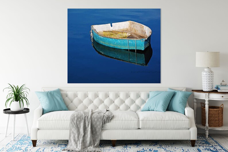 Nautical Wall Decor Soothing Blue Coastal Artwork Living Etsy