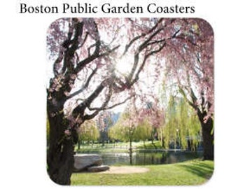 Holiday Gifts, Boston Coasters, Public Garden, Set of Coasters, Housewarming Gift, Boston Art, Springtime in Boston, Gifts under 15