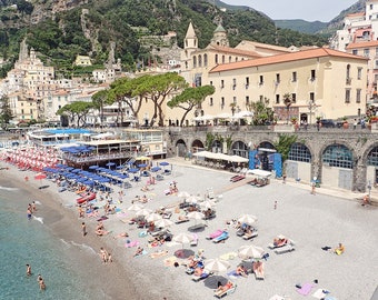 Fine Art Italy Photography Print, Amalfi Coast Prints, Italian Ocean Beach, Summer Travel, Unframed Home Wall Art Decor, Bedroom Art