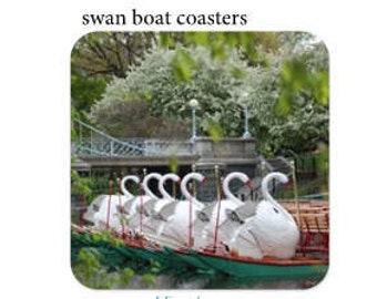 Boston Coasters, Holiday Gifts, Set of 4, Housewarming, Boston Art, Housewares, Swan Boat Coasters, Gifts for Her, Holiday Gift Ideas
