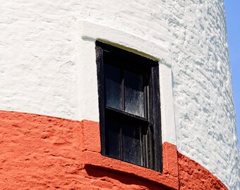 Nantucket Art,  Sankaty Lighthouse Photo, Nautical Decor, Large Coastal Wall Artwork, Red White New England Landscape, Cape Cod Art