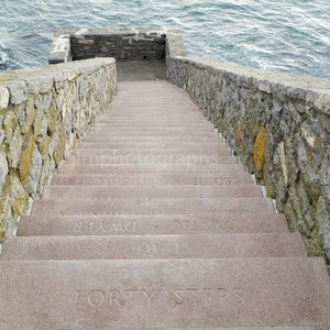 Newport Rhode Island Cliff Walk 40 Steps, Guest Room Artwork, Coastal Photography New England, Beach House, Nautical Ocean Unframed Prints