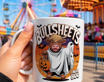 Tazza di Halloween / Tazza spettrale / Tazze di Halloween / Tazza per Halloween / Tazza autunnale / Tazza d'autunno / Regalo carino per Halloween / Tazza con mucca delle Highlands / Tazza carina