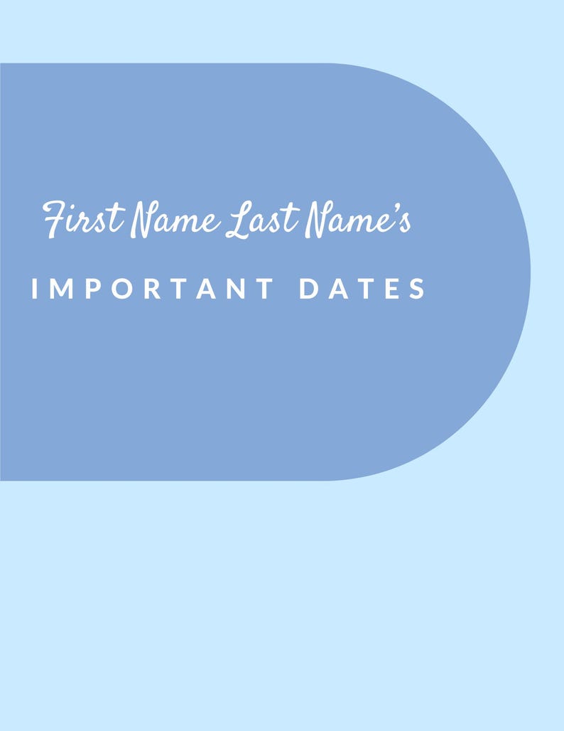 Editable Important Dates Tracker Printable | 12-month Birthday ...
