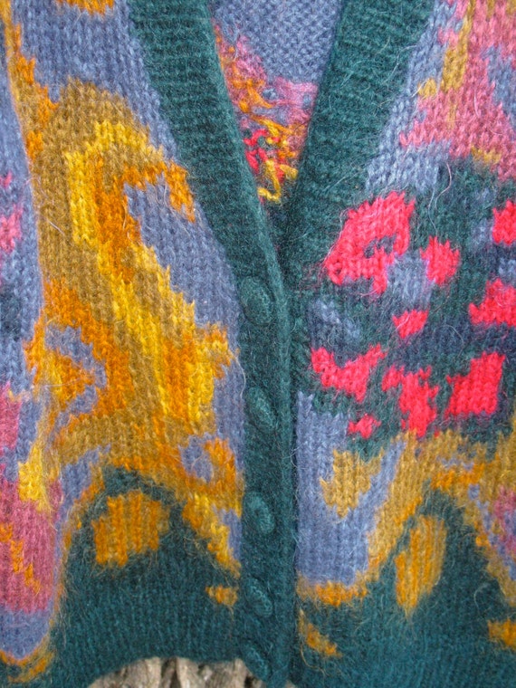 GORGEOUS Slouchy 80s Hand Knit Fall Jewel Tone Hi