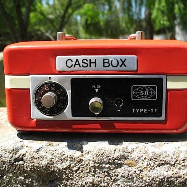 RETRO  Industrial Chic Red Cash Box For Home Storage Awesomeness Circa 1980s