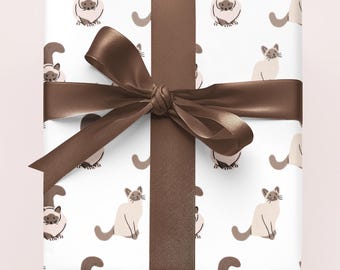 Siamese Cats Wrapping Paper | Multiple Sizes | Matte or Satin Finishes