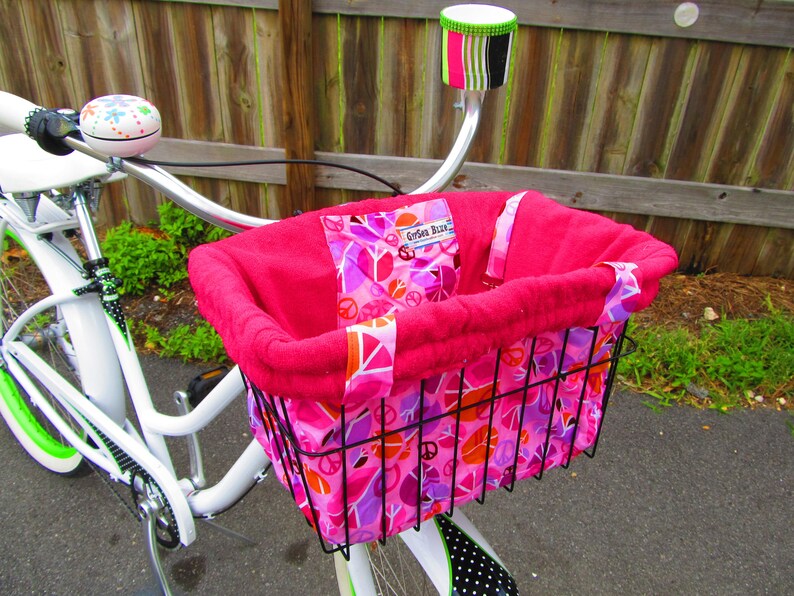 Peace Bicycle Basket Liner Tote Bag
