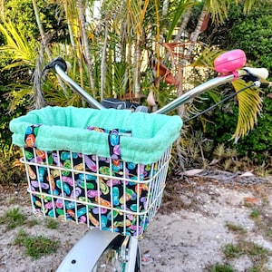 Bicycle Basket Liner & Beach Bag in One – Coastal Style Removable, Washable, Multi-Use Tote for Cruiser Bikes