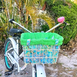 Beach Bag & Bike Basket Liner,  Handmade and Washable, Stylish Cruiser Accessory, fits most bike baskets