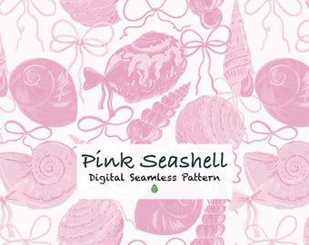 Muschel Schleife Muster: Digital Papier (PNG, JPG)