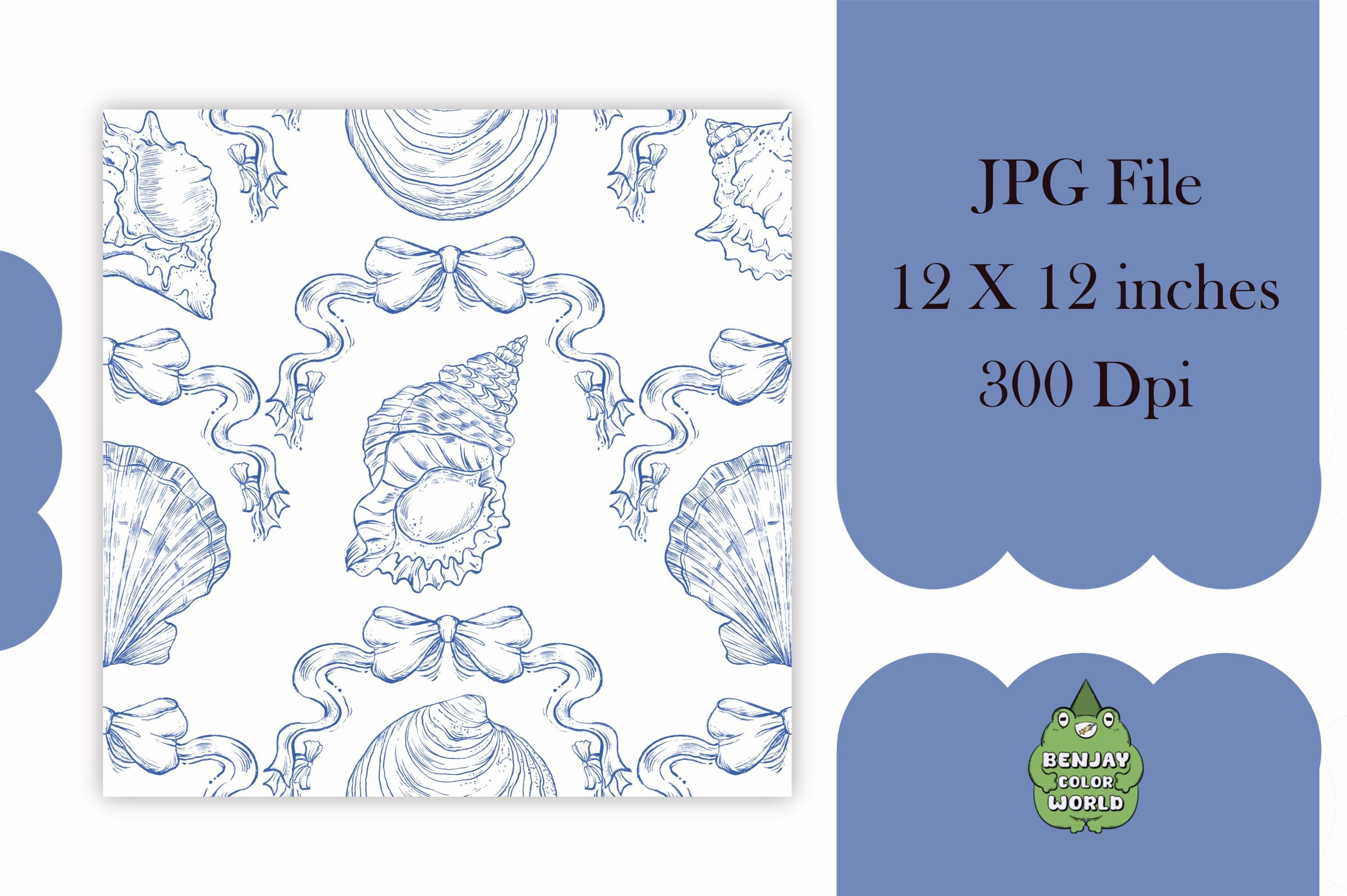 Ocean Blue Toile Seamless Pattern File, Beachy Seamless Pattern,digital ...