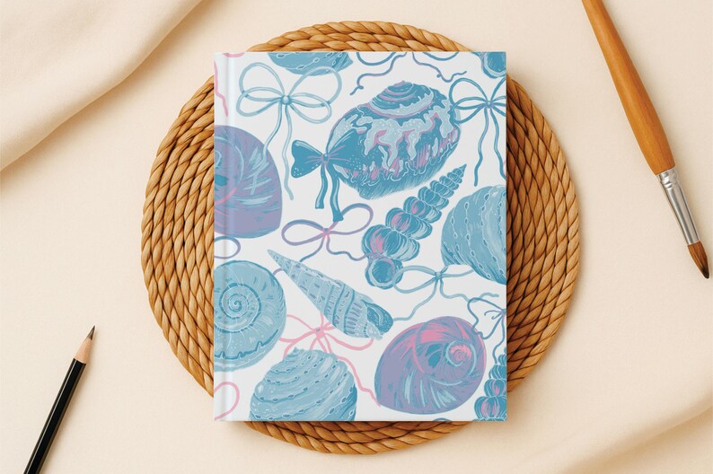 Pastel Seashell Bow Seamless Pattern: Coastal Digital Paper (PNG, JPG ...