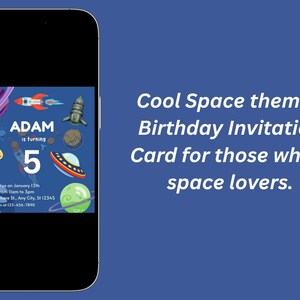 Carte d'invitation sur le thème de l'espace