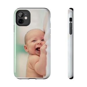 Personalized Tough Phone Case, Cute Baby Photo Phone Cover, Durable Case for New Parents, Baby Shower Gift, Unique Keepsake