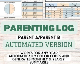 Parenting Time & Custody Tracker – Parent A vs Parent B