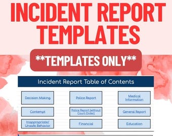 Coparenting Incident Report Templates