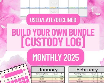 2026 MONTHLY (used, late, declined) coparenting tracker