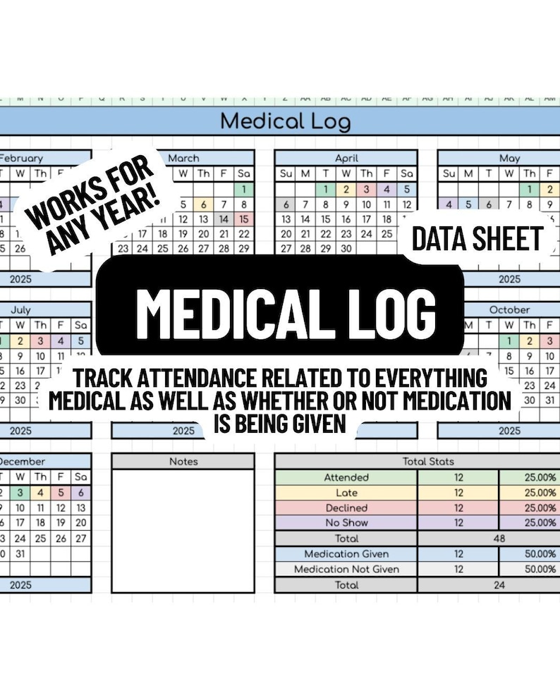Medical Log Example Data Sheet Version: Medical Log - Etsy