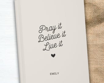 Kundenspezifisches Gebetstagebuch, personalisiertes Bibelstudien-Notizbuch, hingebungsvolles Journal, christliches Geschenk für Frauen, Glaubensplaner, Zeitschrift für Schrift