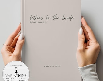 Personalized Letters To The Bride Book, Bridal Shower Gift, Bridal Party, Wedding Keepsake, Bridal Shower Guest Book Minimalist