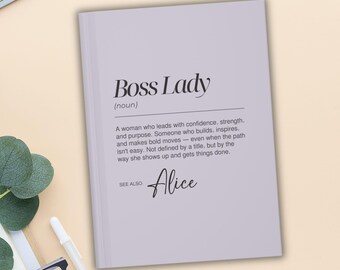 Personalisierte Boss Lady Journal, neue Business Inhaber Geschenk, Geschenk für weibliche Chef, Geburtstagsgeschenk für sie, Bosse Tagesgeschenk, Frauen Chef Geschenke