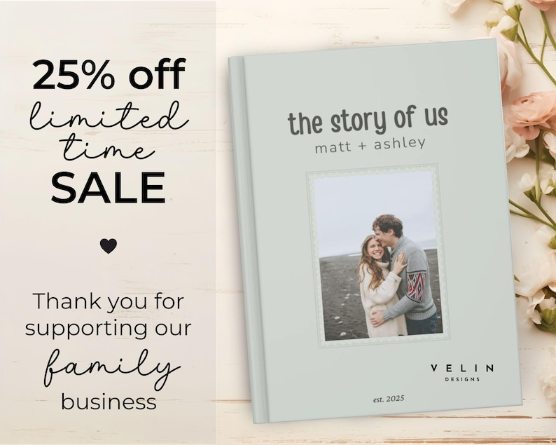 Personalized Engagement Journal for Couple, Wedding Notebook, Custom Bride and Groom Memory Keepsake, Engaged Couples Gift, Bridal Present image 11