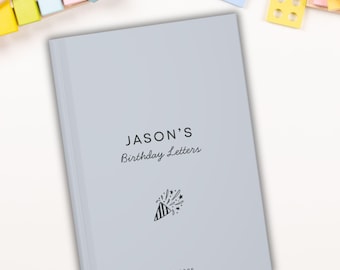 Birthday Letters Journal Personalized, Birthday Memory Keepsake Book, New Baby Shower Gift for New Mom, Custom Name Notebook Toddler Kids