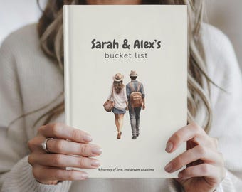 Personalized Couple Bucket List Journal, Custom Couples Travel Adventure Book, Anniversary Gift, Travels Trip Planner, Newlywed Gifts