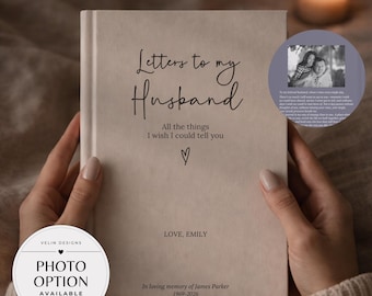 Loss of Husband Grief Journal Personalized with Photo, Letters to my Husband in Heaven, Spouse Memorial Journal, Grieving Wife Gifts