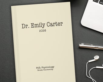 Personalized Journal for PhD Graduate, Doctorate Graduation Gift, PhD Graduation Gifts, Doctor Gift, Grad Student Notebook